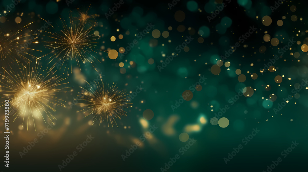 Happy New Year, burning fireworks with bokeh light background Happy New Year, burning fireworks with bokeh light background