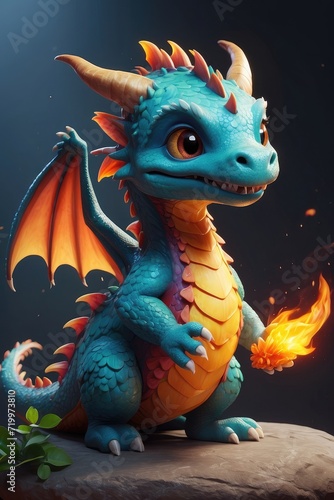 The cutest dragon character high definition © YudhiaAsta