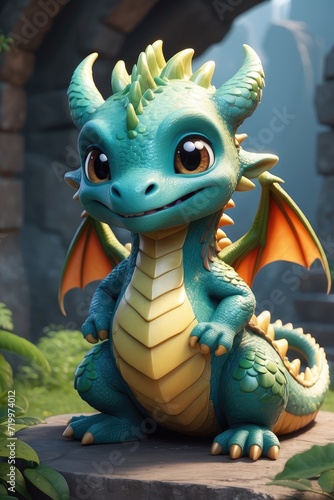 The cutest dragon character high definition © YudhiaAsta