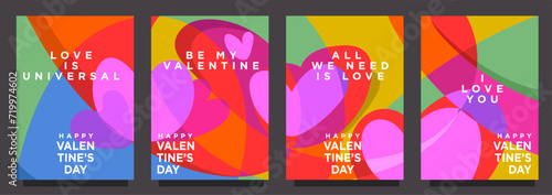 abstract love heart shape vector template. set of valentines day editable banner or print vector illustration  