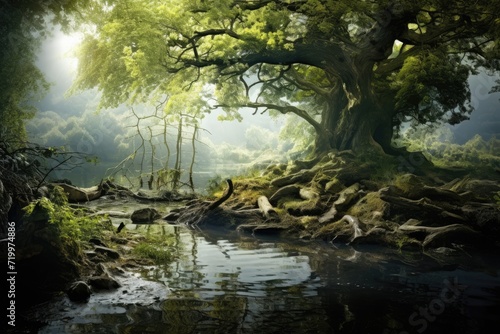 Environmental Harmony: Scenes suggesting a harmonious relationship with nature. © ToonArt