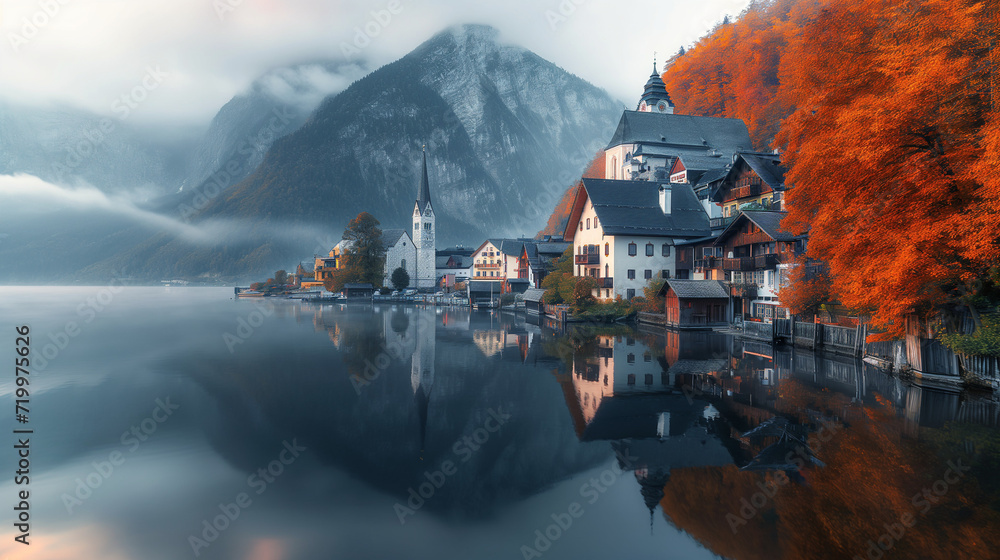 Autumnal Serenity in Hallstatt: A Lakeside Village in Harmony