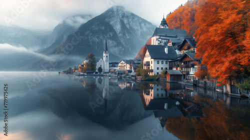 Autumnal Serenity in Hallstatt: A Lakeside Village in Harmony