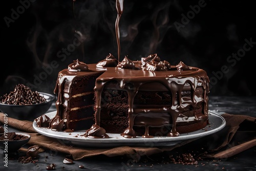 chocolate cake on a plate photo