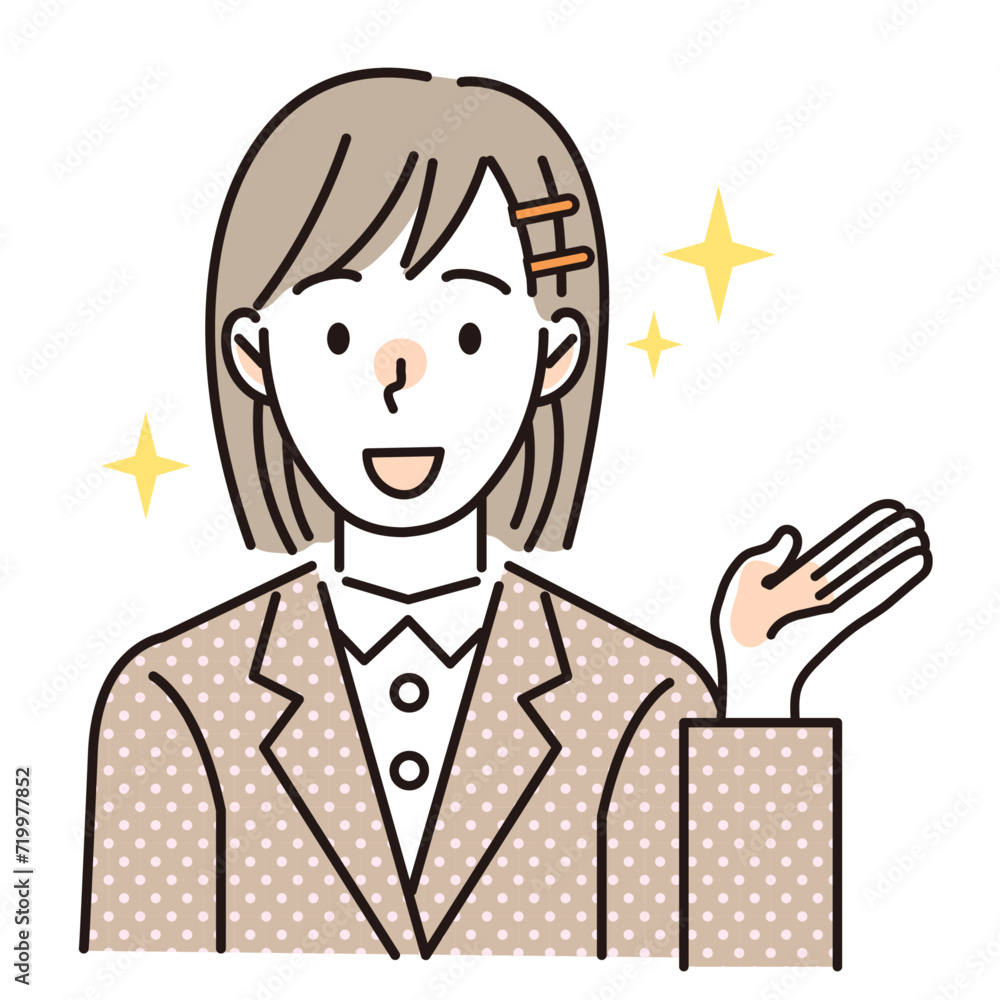 案内をする女性会社員 OL ビジネスウーマン
