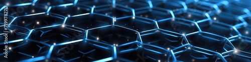 Cybernetic Hexagon Grid 3D Abstract Background