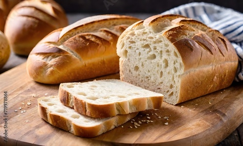 Crusty Homemade Bread Ready to Eat