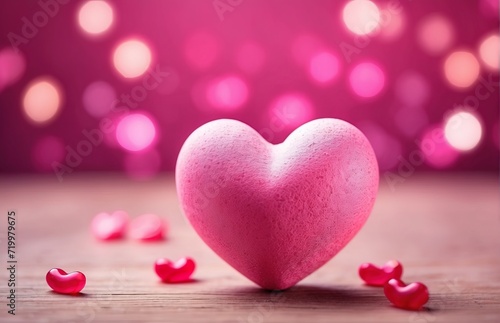 Pink heart background. Valentine's day creative concept