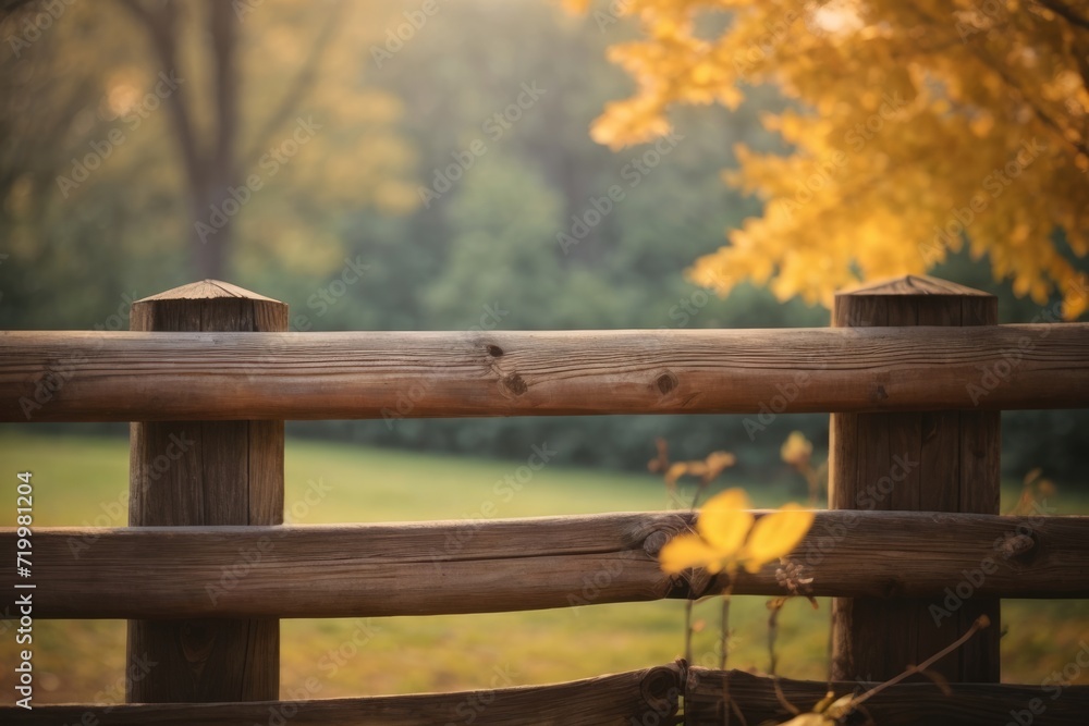Beauty of a Wooden Fence, where Soft Bokeh Unveils the Nostalgic Tale of Weathered Wood, Knots, and Shadows