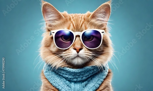 Portrait of a cat in sunglasses