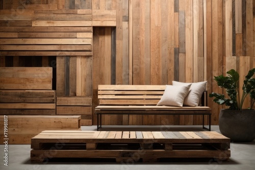 Minimalist Stylish Wooden living room interior design 