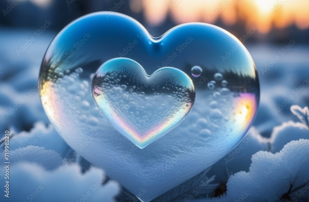 Fototapeta premium heart in the snow