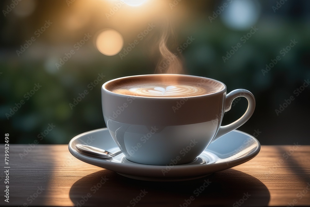 Fototapeta premium cup of coffee on table