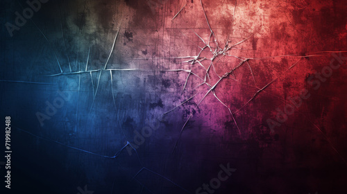 Colourful shattered glass with a red to blue gradient.