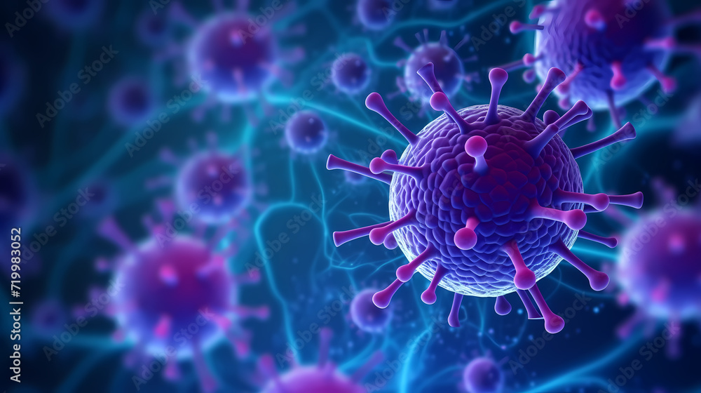 Virus cells abstract science concept, medical research background Virus cells abstract science concept, medical research background