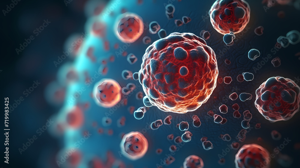 Virus cells abstract science concept, medical research background Virus cells abstract science concept, medical research background