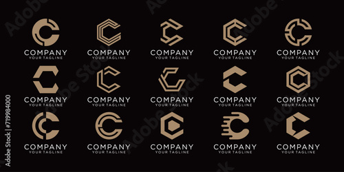 creative letter C icon set. design for business of luxury, elegant, simple.
