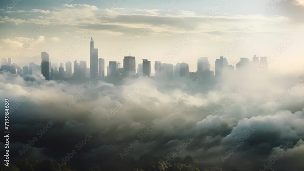 The smoky veil cast over a citys skyline, a reminder of the power of human production. The smoky veil cast over a citys skyline, a reminder of the power of human production.