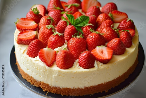 Cheesecake strawberrie sweet mascarpone cake.