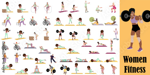 Diversity women doing full body workout