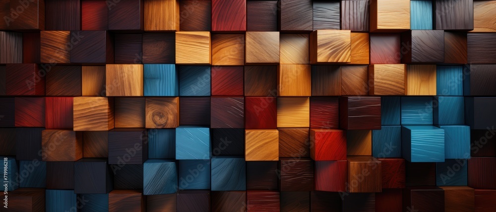 An abstract mosaic tile wall texture with brown wooden glazed glossy deco glamour and geometric shapes, Ai Generated. An abstract mosaic tile wall texture with brown wooden glazed glossy deco glamour and geometric shapes, Ai Generated.