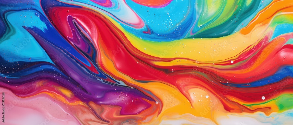 An abstract background with bold, colorful liquid swirl waves, creating a dynamic texture, Ai Generated.