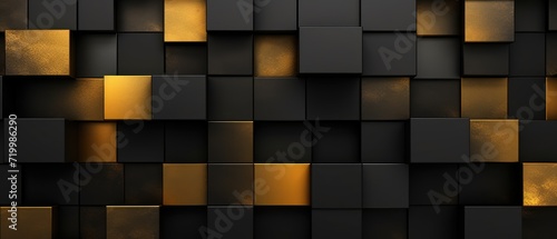 Captivating abstract texture featuring dark geometric patterns in luxurious gold and black, adding a sense of opulence and sophistication, Ai Generated.