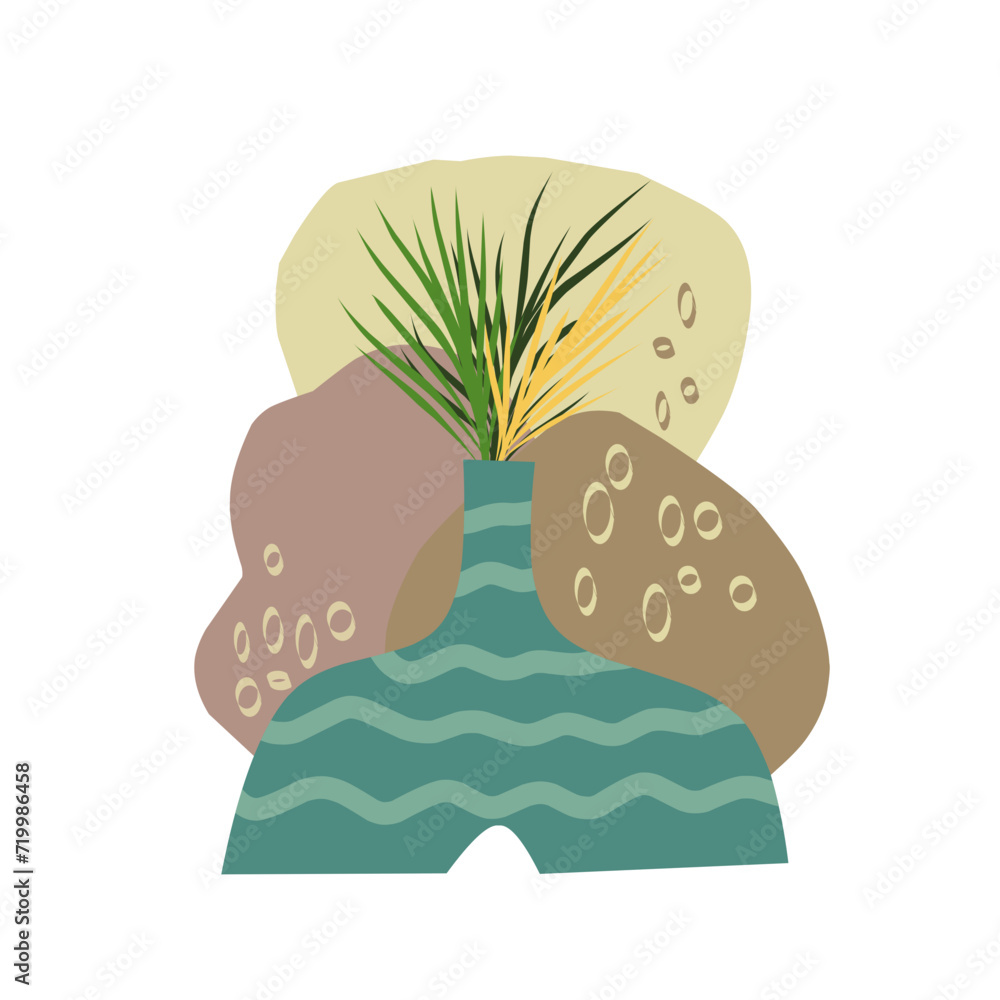Aesthetic vase and Leaves boho Aesthetic vase and Leaves boho