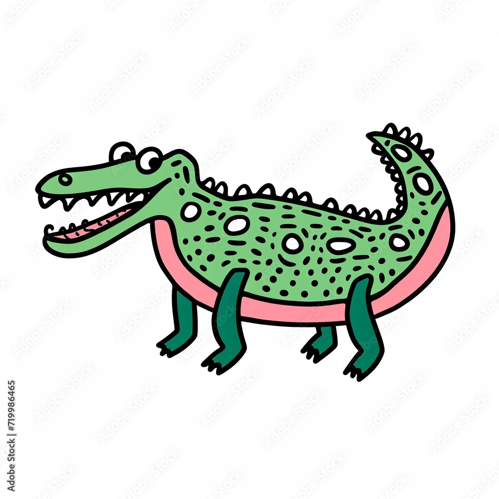 Obraz premium Crocodile icon. Cute cartoon crocodile. AI.