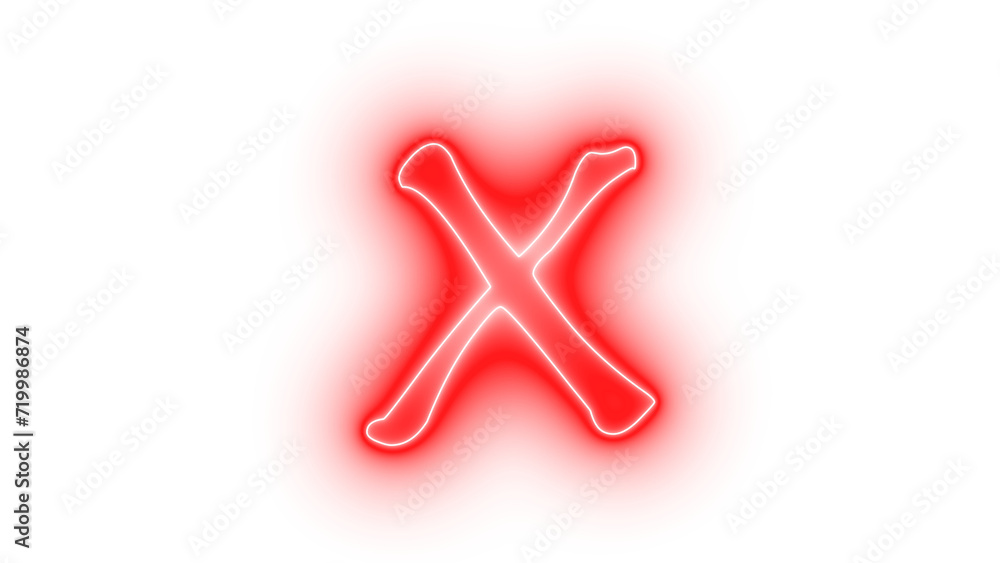 Fototapeta premium Red X PNG, Red X PNG transparent images, Glowing red neon light X wallpaper, neon light X wallpaper, Red X Transparent