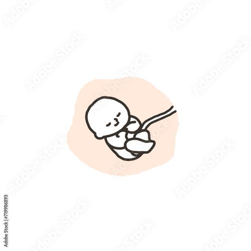胎児のかわいいイラスト
