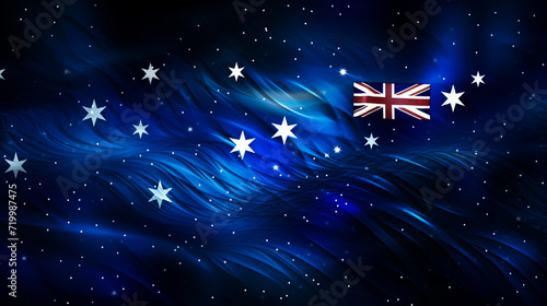 Australia flag of silk and world map-3D illustration