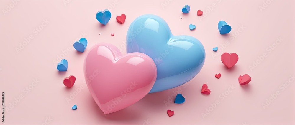 3d heart shape. Valentine's day template or background for Love and Valentine's day concept