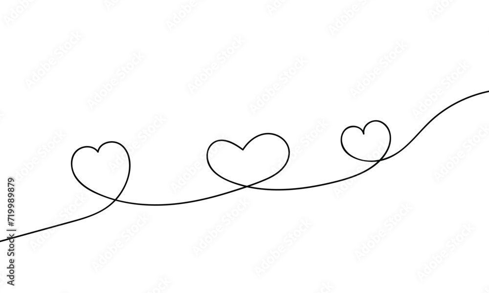 Continuous line heart shape border isolated on white background for valentines. graphic design. Continuous line heart shape border isolated on white background for valentines. graphic design.