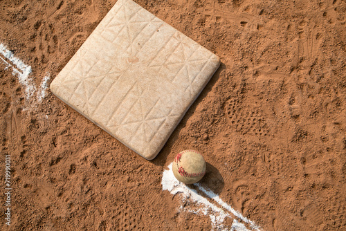 red clay baseball field and various views of the baseball home plate