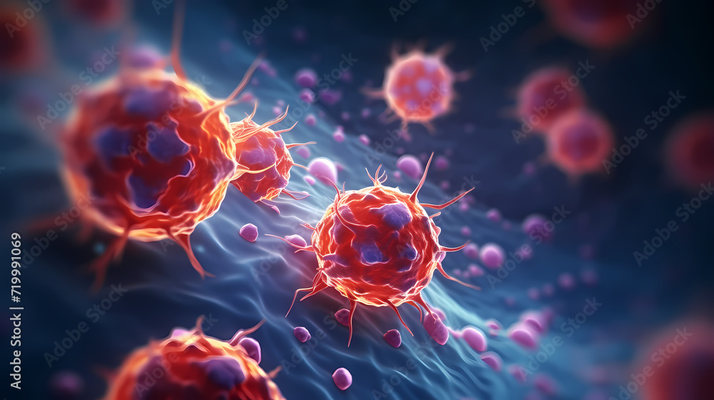 Obraz premium Cell background, virus cells, medical research background