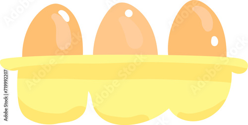 Vector illustration of a new egg tray. Fresh chicken eggs in a box. vector illustration