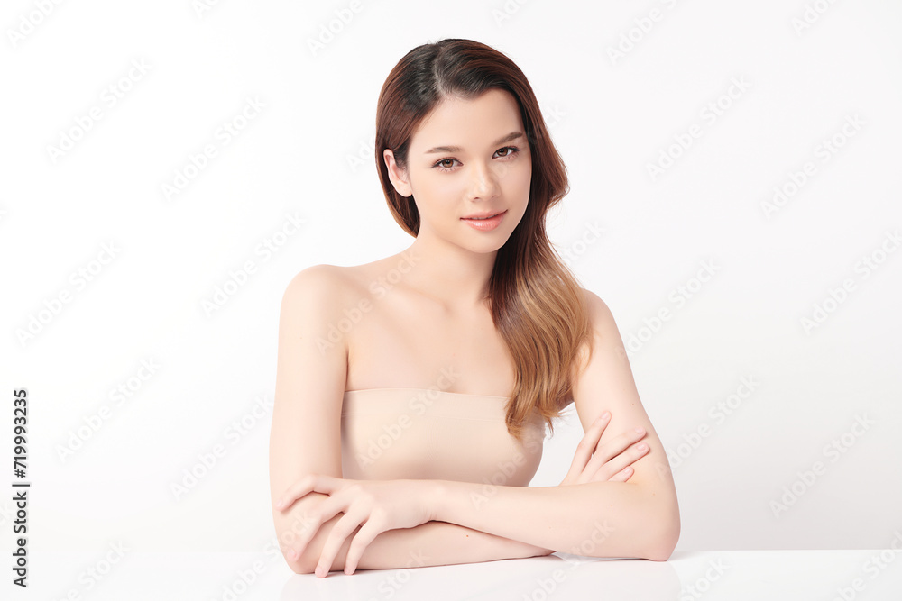 Beautiful young asian woman with clean fresh skin on white background, Face care, Facial treatment, Cosmetology, beauty and spa, Asian women portrait. Beautiful young asian woman with clean fresh skin on white background, Face care, Facial treatment, Cosmetology, beauty and spa, Asian women portrait.
