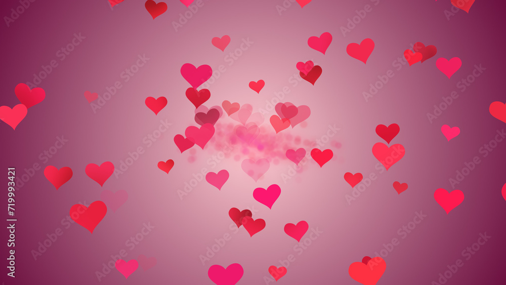 Valentine's Day abstract background with red hearts	