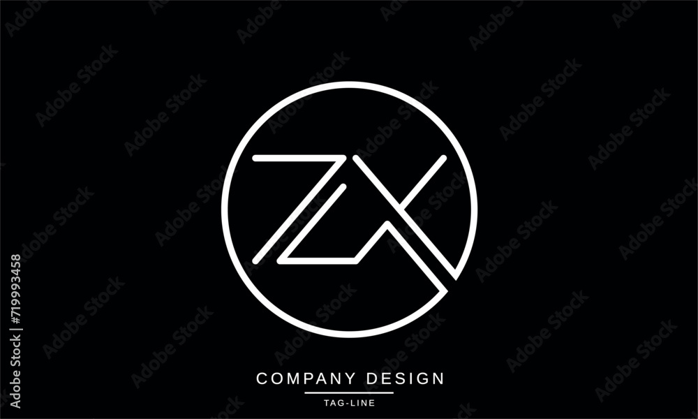 ZX, XZ, Abstract Letters Logo Monogram ZX, XZ, Abstract Letters Logo Monogram