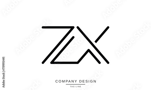 ZX, XZ, Abstract Letters Logo Monogram © heavengrafix_117
