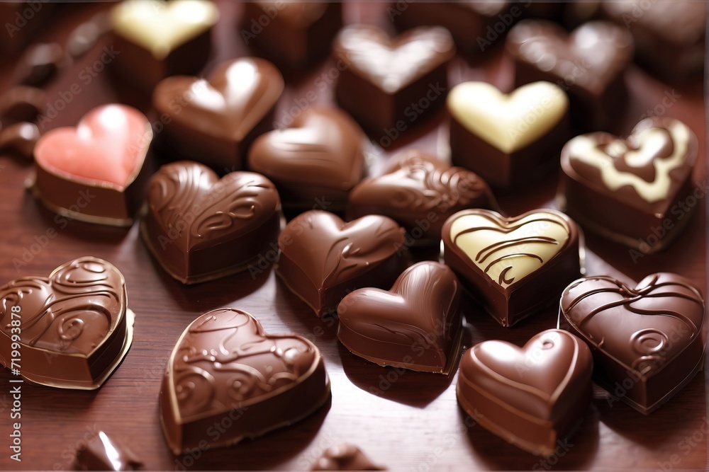 Gorgeous heart shaped chocolate, valentine day concept