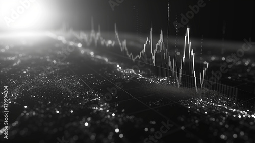 Graphiques, courbes et ondes ascendantes, symbole de l'analyse financière, du cours des actions, du progrès et de la croissance des entreprises, des banques et des organismes privés