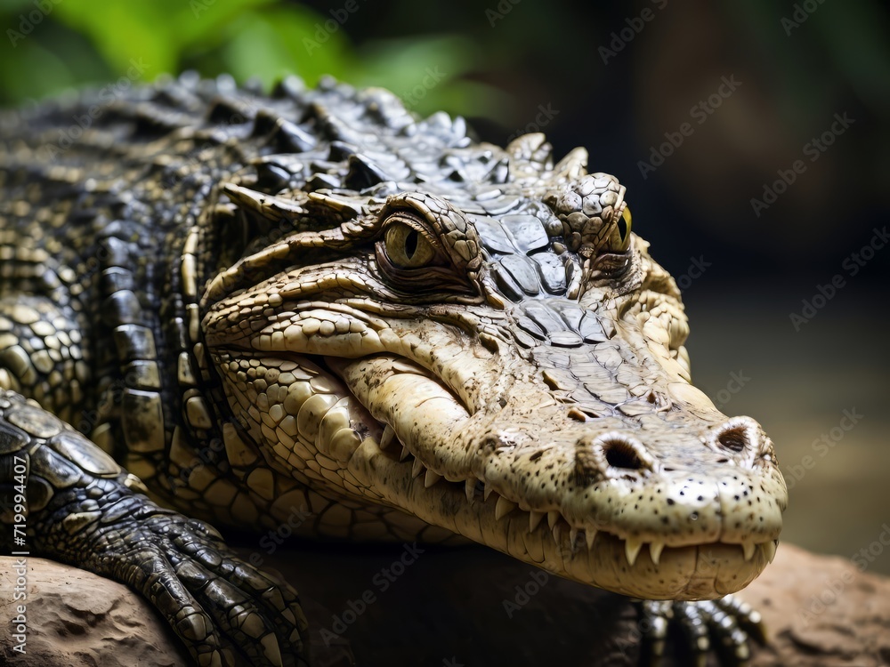 Fototapeta premium Detalle retrato cocodrilo
