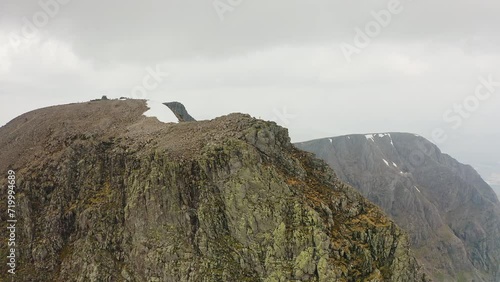 4k Drone Shot of Snowy Ben Nevis Mountain photo