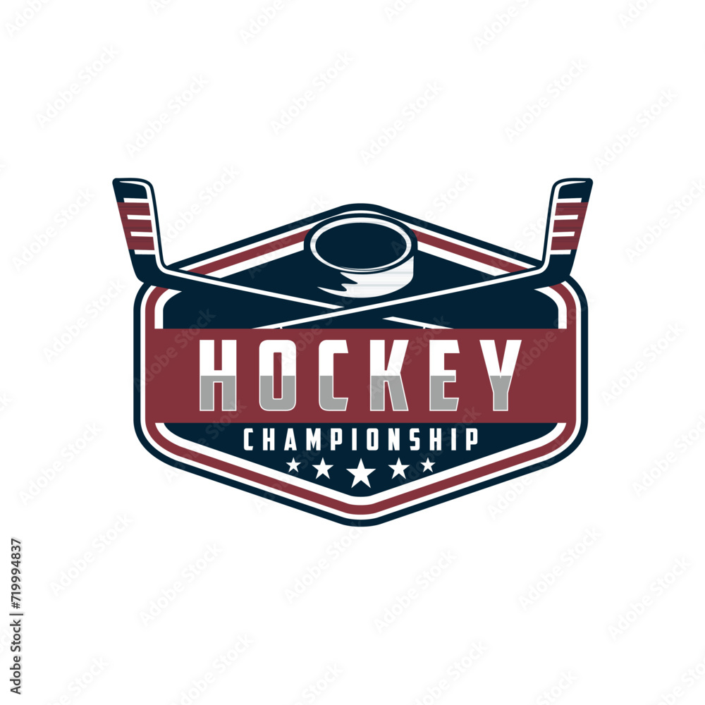 Hockey tournament logo in modern minimalist style