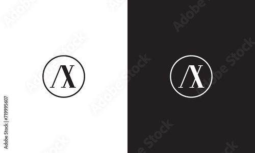 AX logo, monogram unique logo, black and white logo, premium elegant logo, letter AX Vector	
