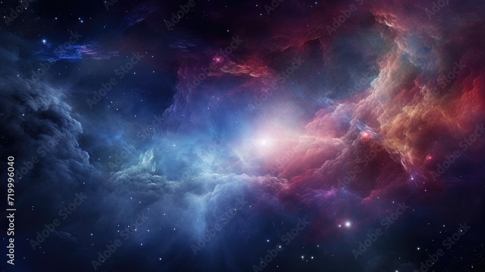 Naklejka premium Cosmic Components within Abstract Nebulaic Space