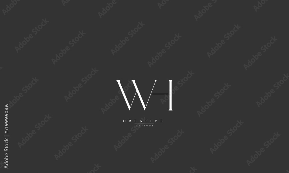 Alphabet letters Initials Monogram logo WH HW W H Alphabet letters Initials Monogram logo WH HW W H