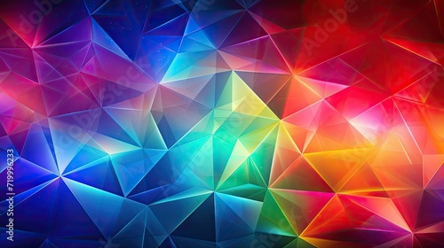 Rainbow Abstract Geometry Background, Generative AI